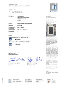 EN 14351-1 2011 Rosenheim Ispitivanje okretno nagibnog okova za prozore
