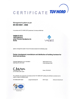 ISO 9001 - 2008  2017 Sistem menadzmenta kvalitetom